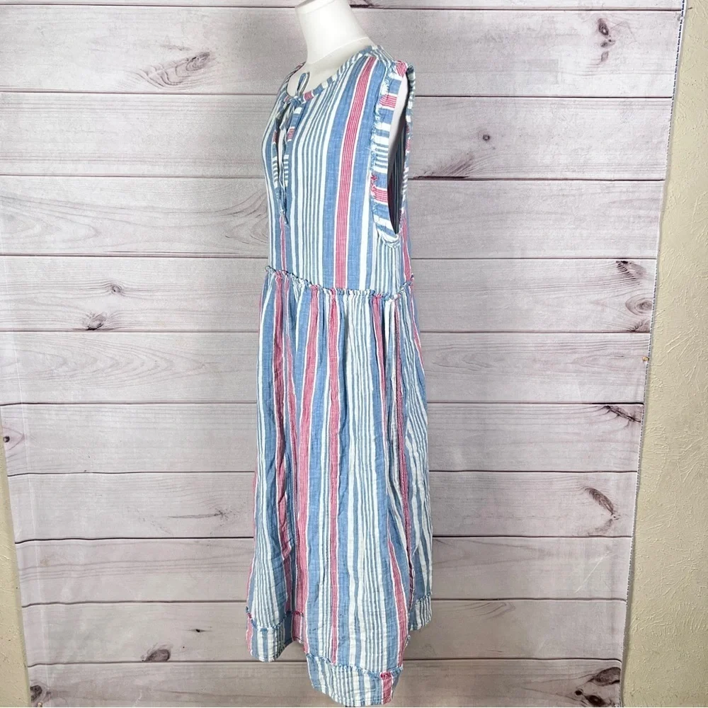 Free People We the Free Surf Striped Maxi Dress Blue Sleeveless Sz S - Picture 7 of 11